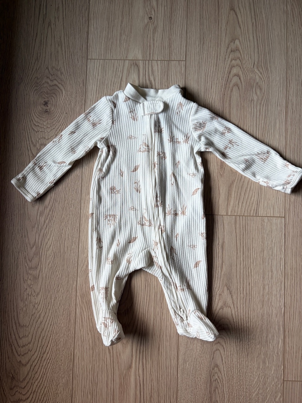 Carter’s Goose Print Cream Ribbed Baby One-Piece